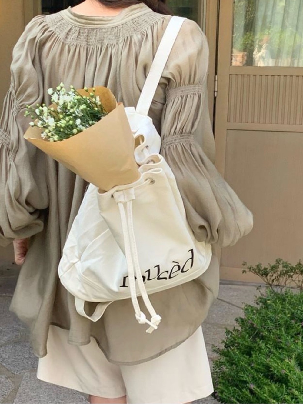 Olive Green Women's Peasant Blouse